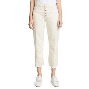 New Derek Lam IO Crosby Straight Jeans Ivory Womens 31 Blake High Rise Culotte